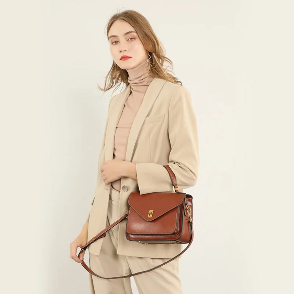 Mariana | Women's Compact Leather Small Satchel Crossbody Handbag