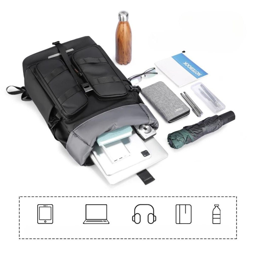 Haisley | Large Expandable Waterproof  Men's Travel Laptop Backpack
