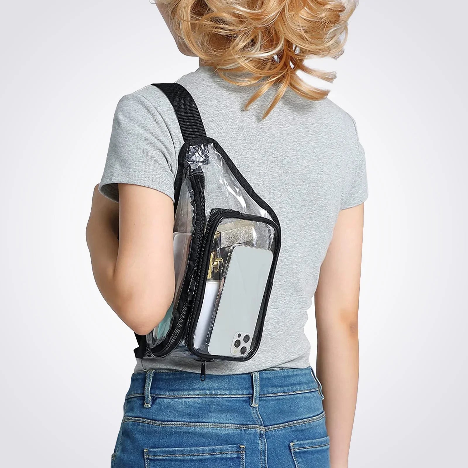Casey | Women's Clear Stadium Approved Waterproof Crossbody Bum Bag