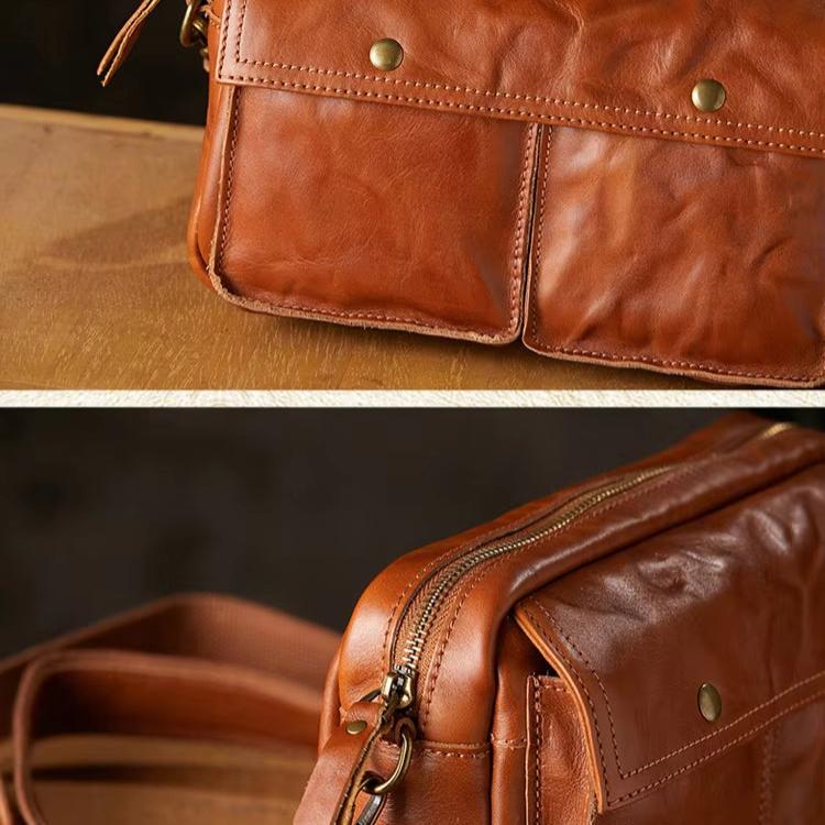 Oliver | Men's Cowhide Leather Crossbody Messenger Travel Bag