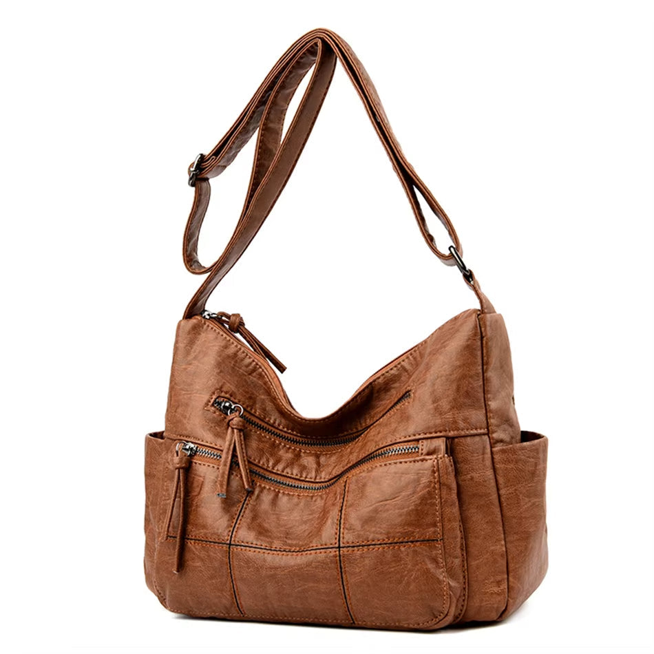 Ezra | Women's Vintage PU Leather Crossbody Messenger Travel Bag