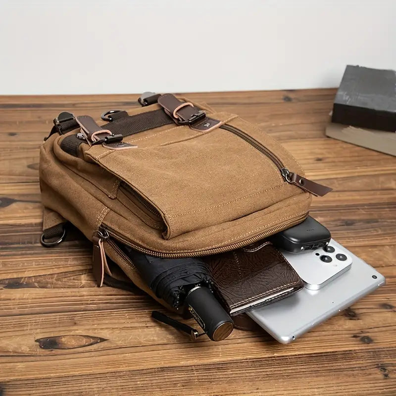 Leo | Men's Vintage Canvas Multi-Functional Large Travel Backpack