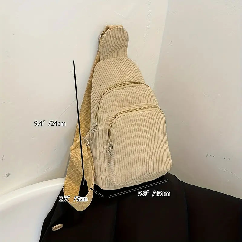 Olivia | Women's Vintage Corduroy Small Crossbody Sling Bag