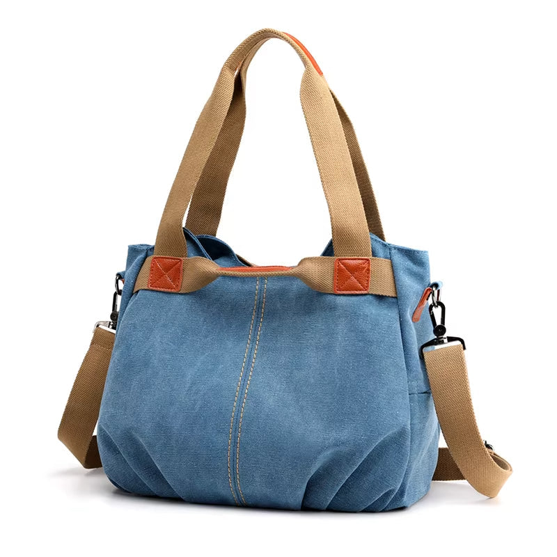 Sam | Women's Retro Canvas Large Capacity Tote Crossbody Messenger Handbag