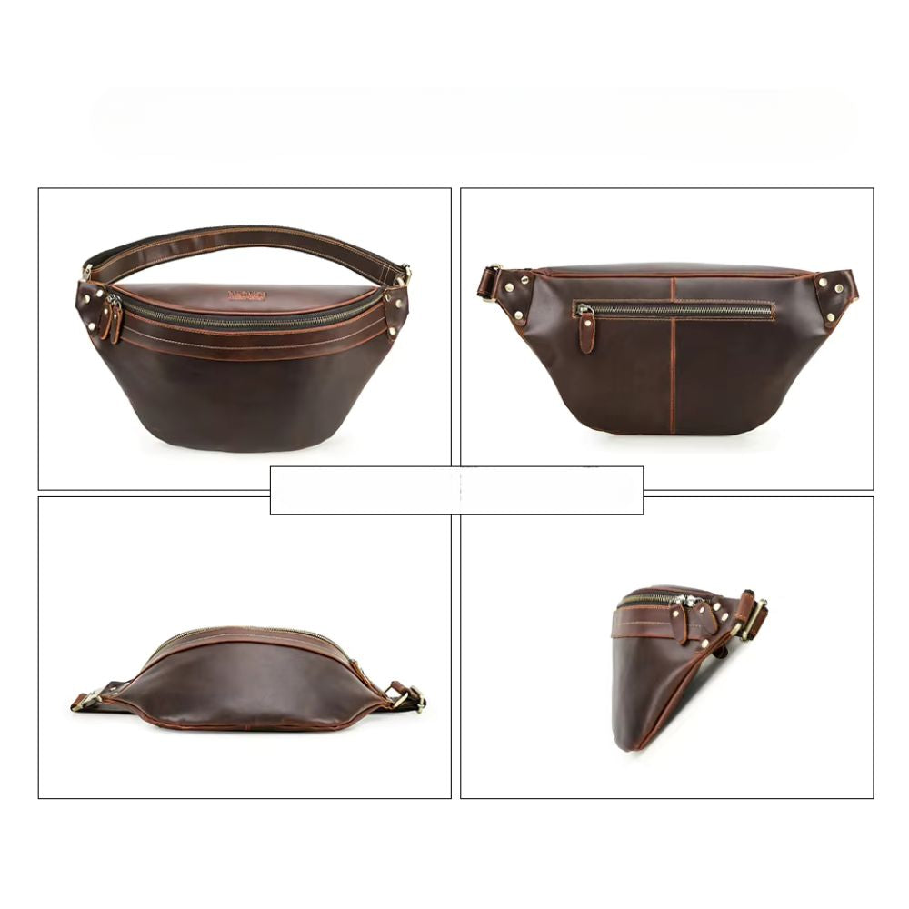 Kali | Men's Leather Travel Crossbody Fanny Pack Bum Bag