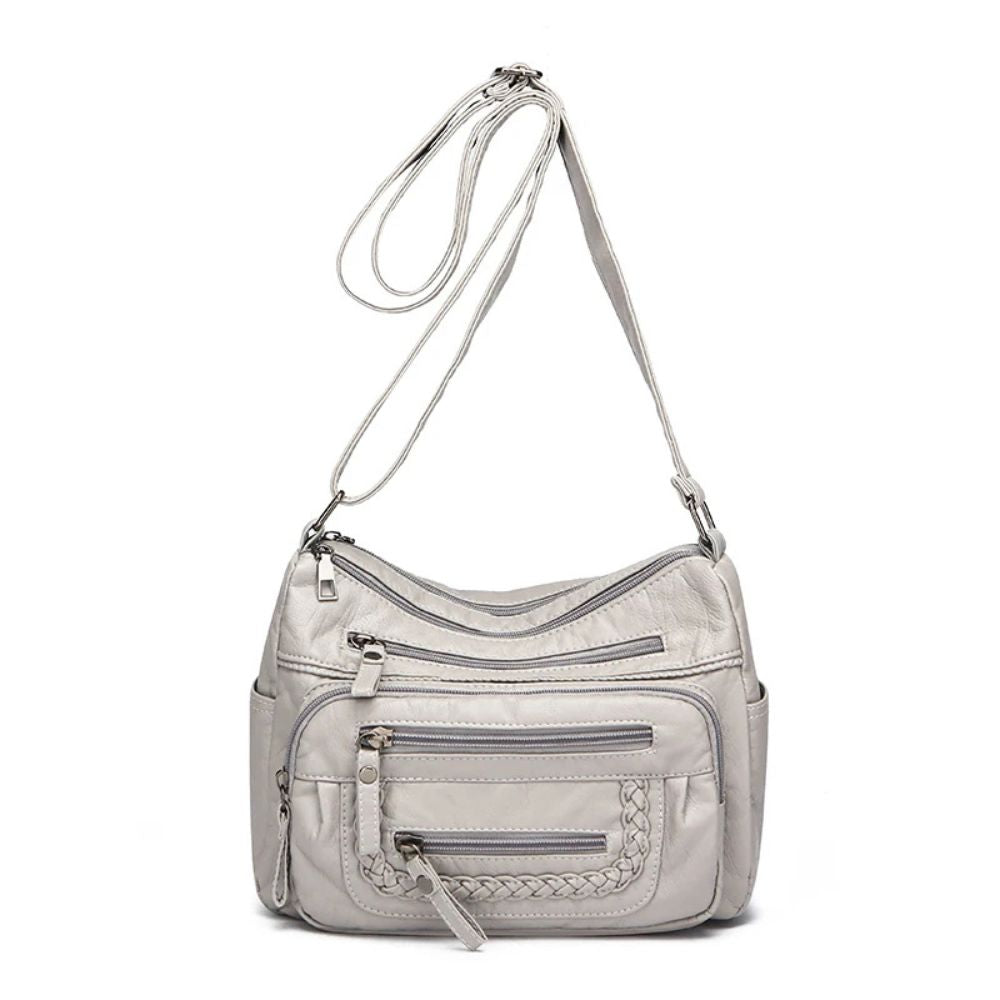 Anastasia | Women's Multi-Pocket Leather Crossbody Messenger Bag