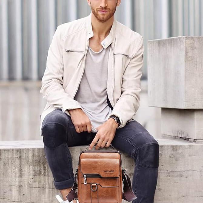 Kevin | Men's PU Leather Small Crossbody Messenger Bag