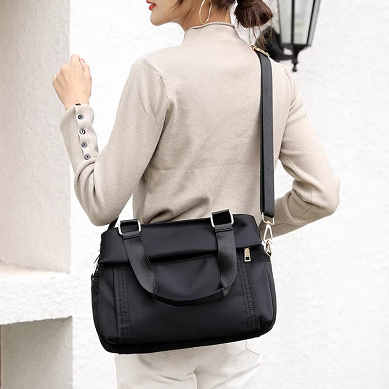 Women's Multi-Layer Large Capacity Nylon Crossbody Travel Bag