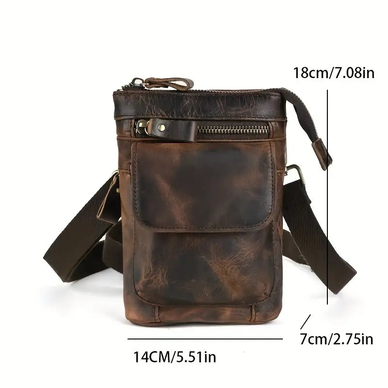 Men's James | Retro Genuine Leather Small Crossbody Bag