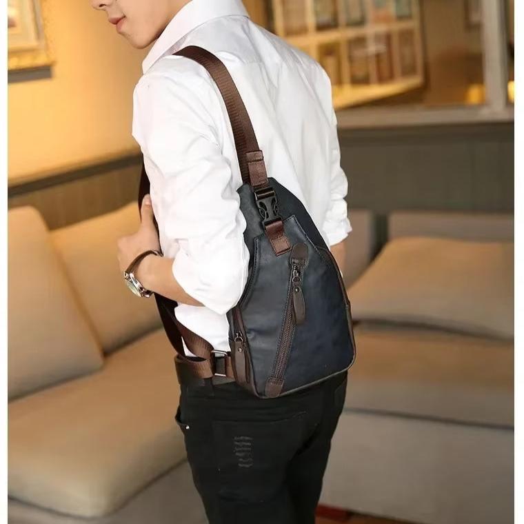 Men's Vintage Leather Crossbody Bag