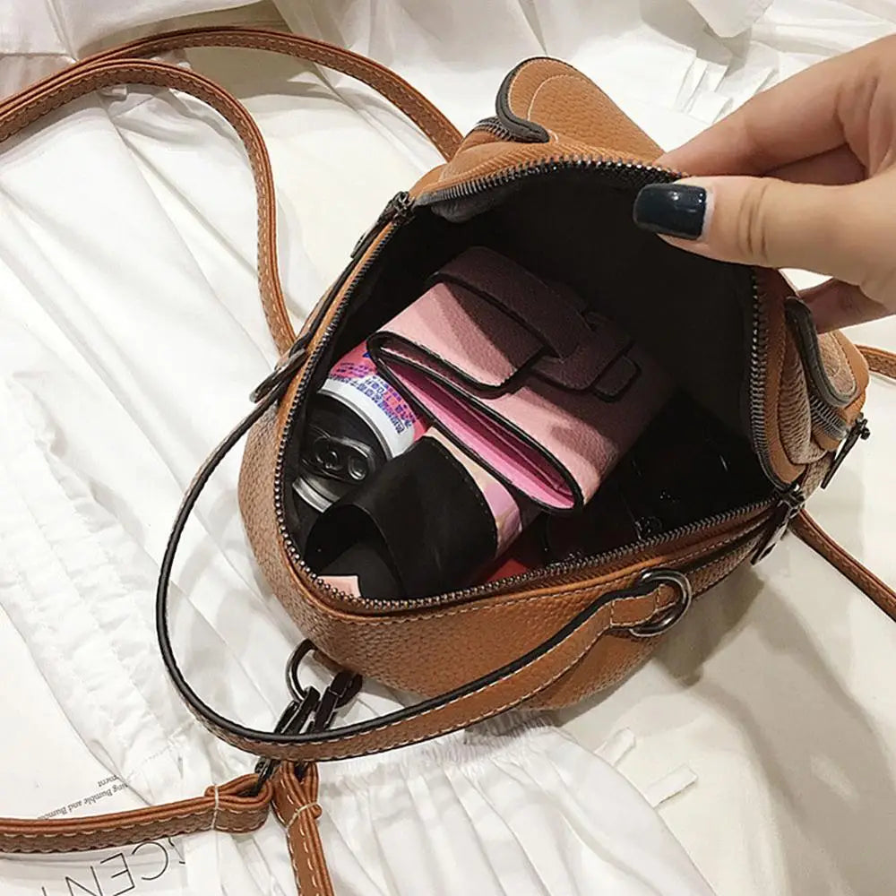 Ava | Women's Mini Flap Leather Crossbody Sling Handbag Backpack with Top Handle