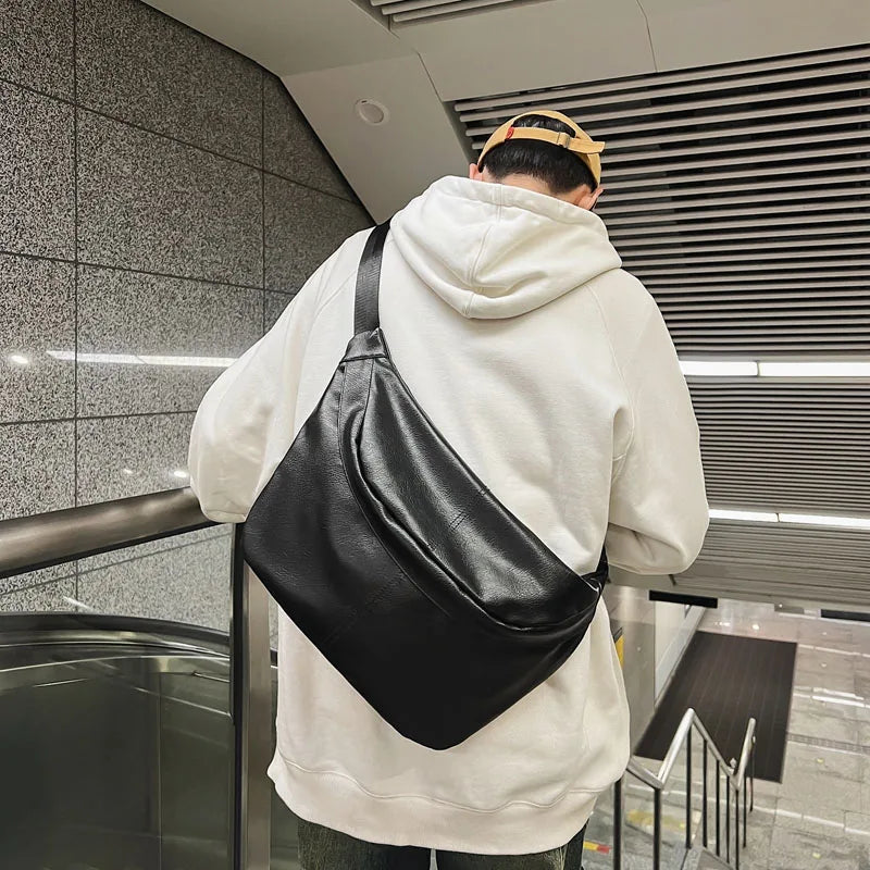 Mason | Men's Retro Leather Large Crossbody Chest Travel Bag