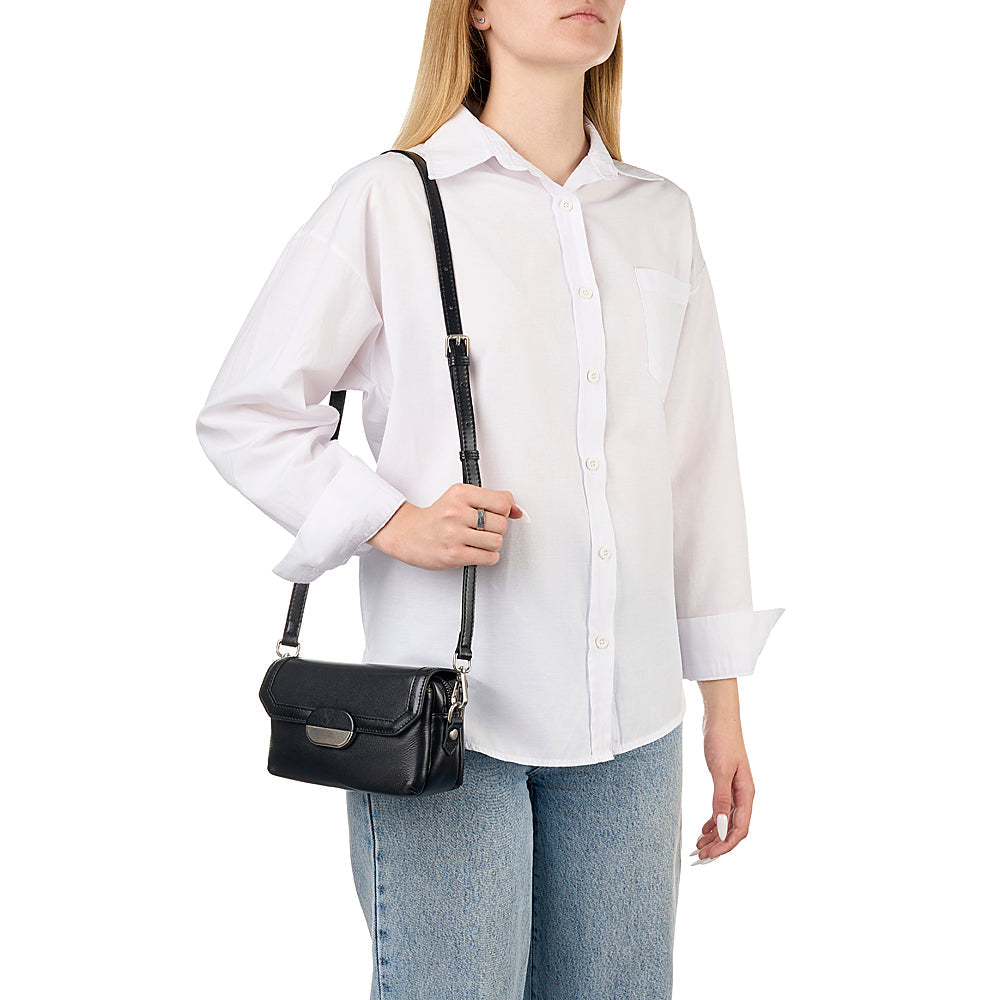 Chloe | Women's Genuine Leather Crossbody Messenger Bag with Buckle Closure