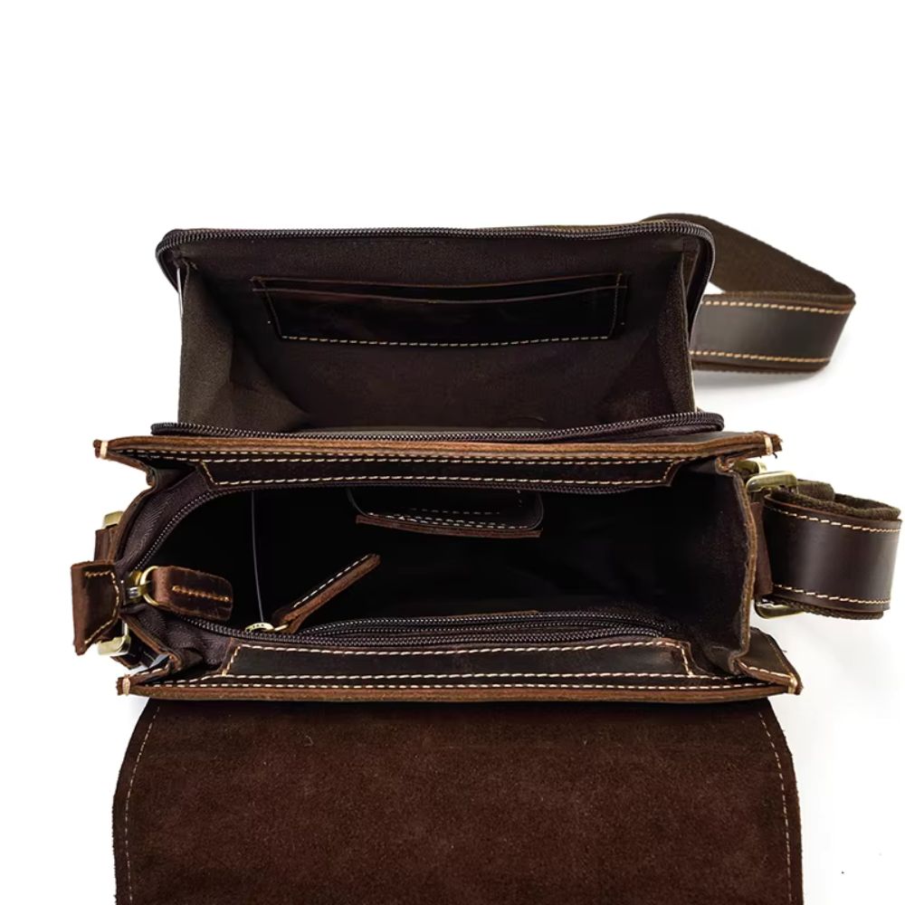 Henry | Men's Vintage Leather Small Satchel Crossbody Bag