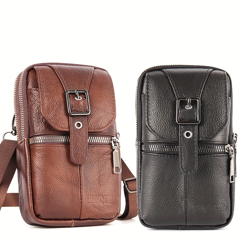 Men's Genuine Leather Anti-Theft Crossbody Bag