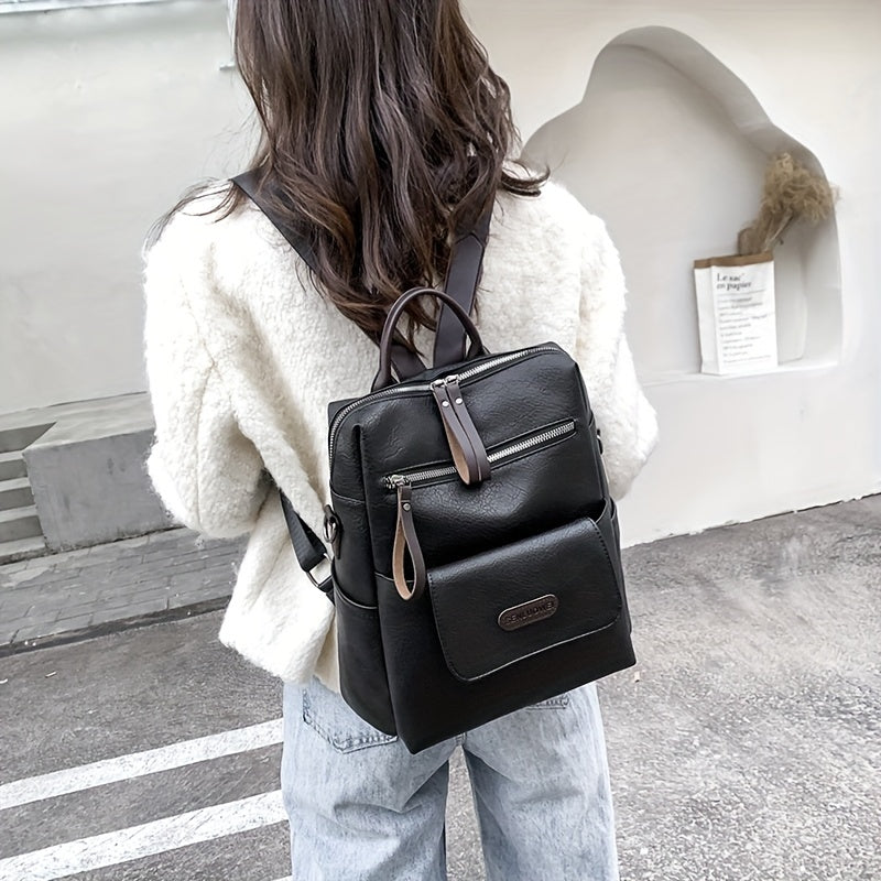 Chloe | Anti-Theft Leather Travel Backpack