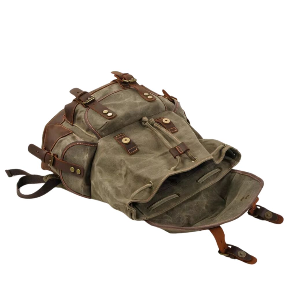 Oliver | Vintage Waxed Canvas Travel Backpack – Waterproof & Durable