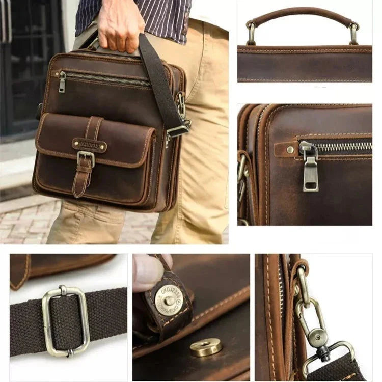 James | Men's Leather Crossbody Messenger Sling Bag