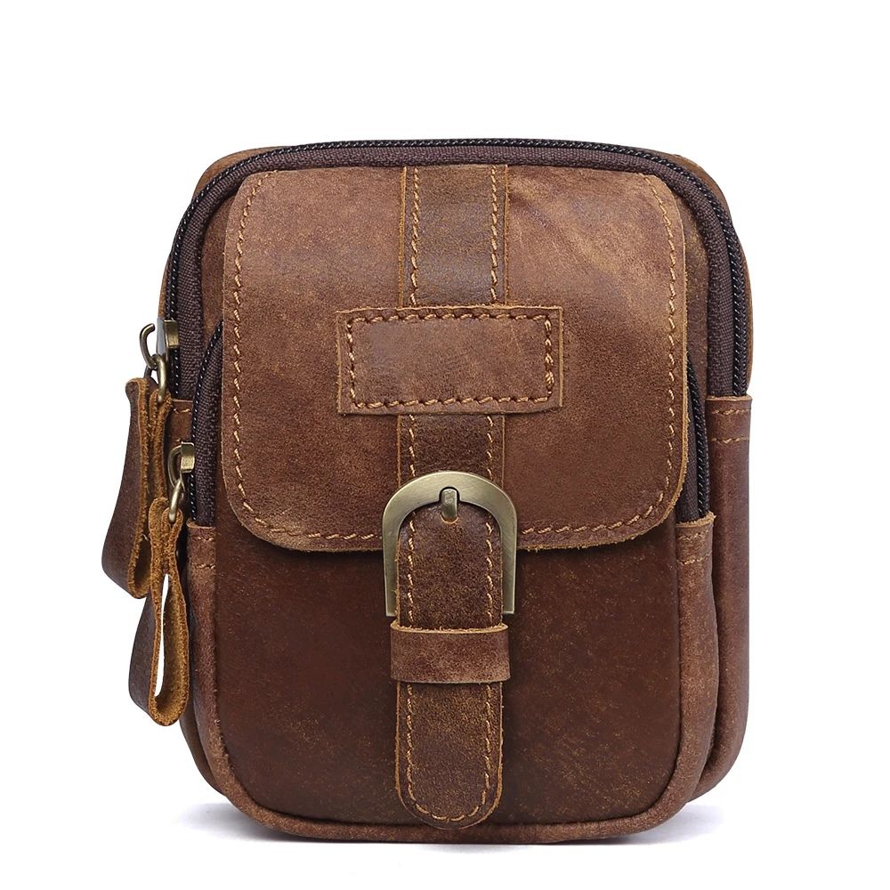 Ezra | Men's Vintage Leather Belt Pouch Bum Bag