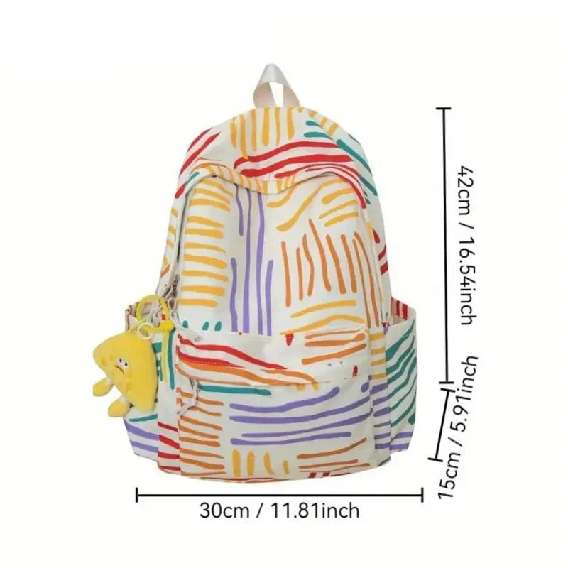 Liam | Men's Colour Stripes Cute Nylon Large Laptop Backpack