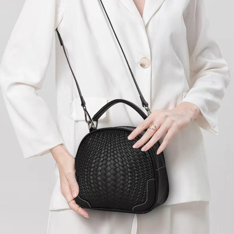 Lara | Women's Chic Genuine Leather Round Crossbody Sling Handbag