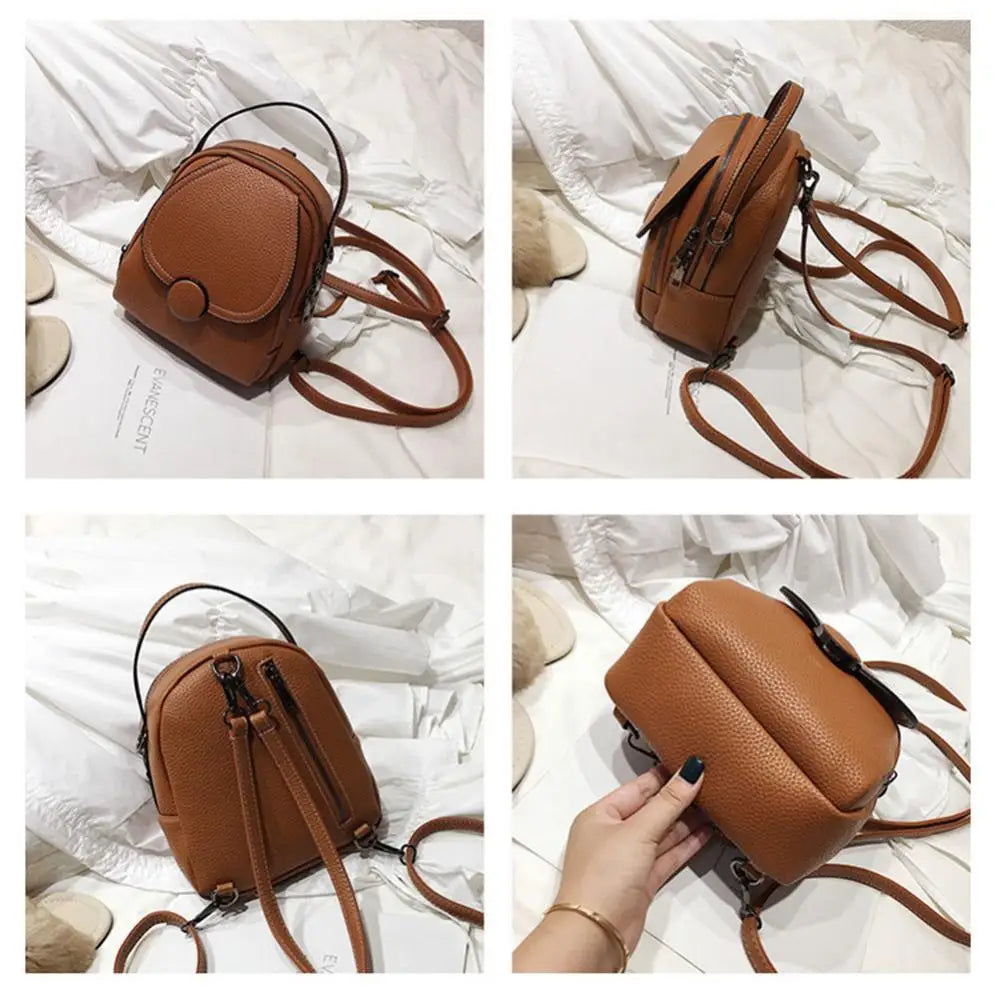 Ava | Women's Mini Flap Leather Crossbody Sling Handbag Backpack with Top Handle
