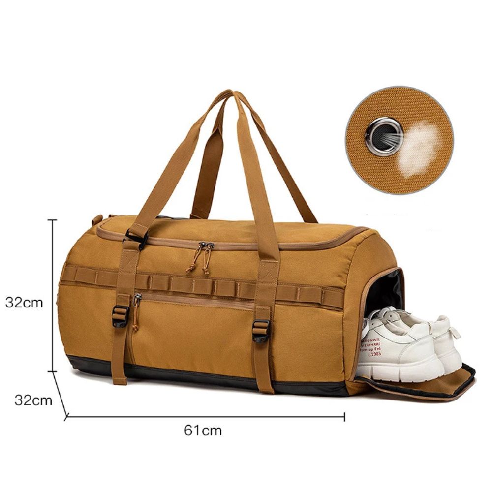 60L Large Weekender Travel  Men's Duffle Bag with Shoe Compartment