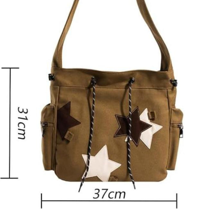 Luna | Women's Star Canvas Crossbody Messenger Bag