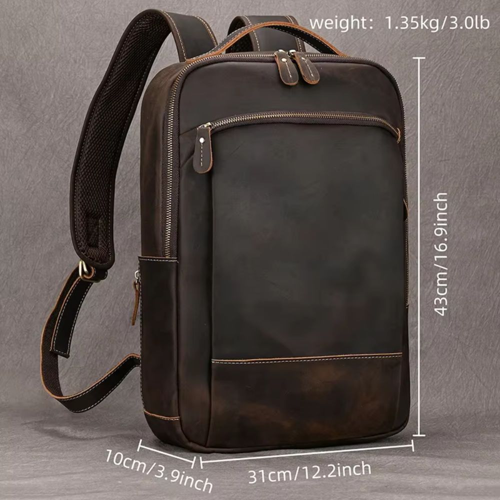 Grayson | Men's Vintage Leather Travel Laptop Backpack