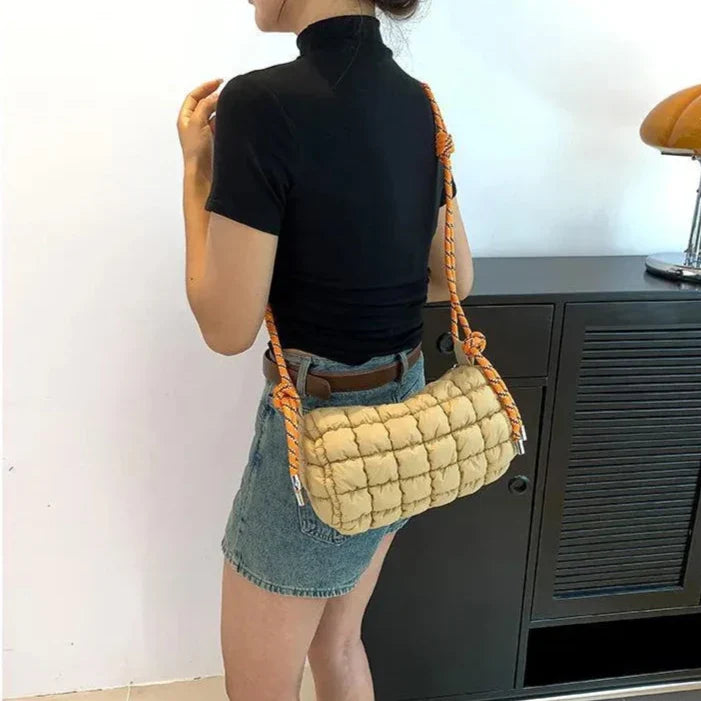 Thea | Women's Quilted Nylon Waterproof Crossbody Messenger Travel Bag