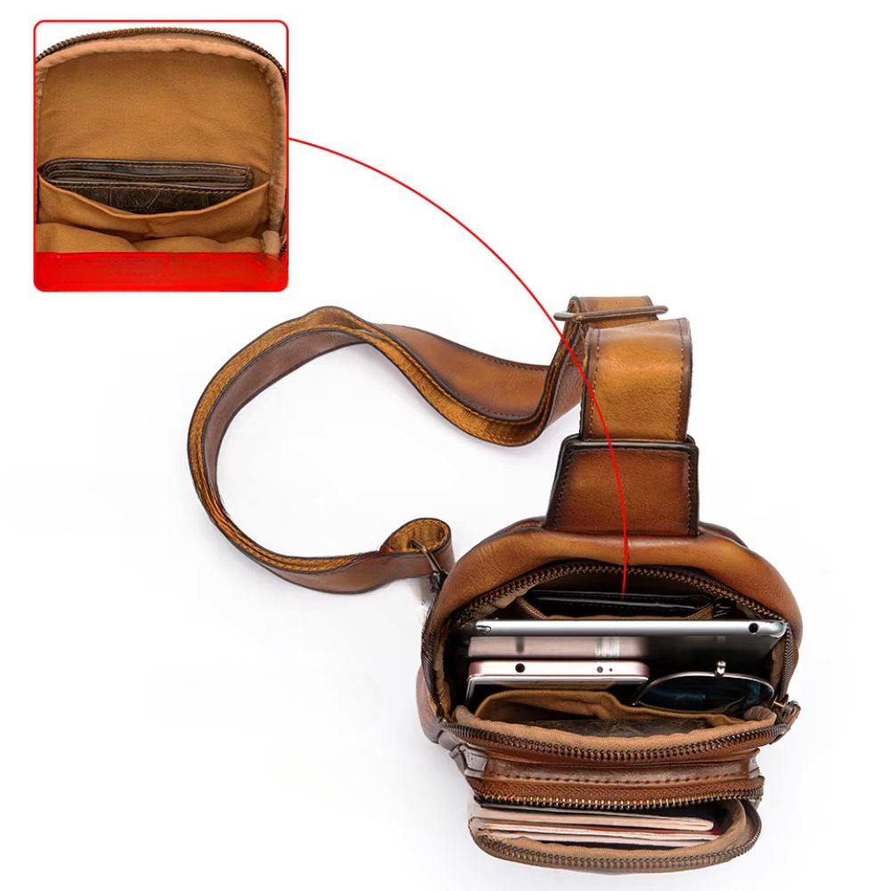 Callum | Mens' Vintage Leather Small Crossbody Bag