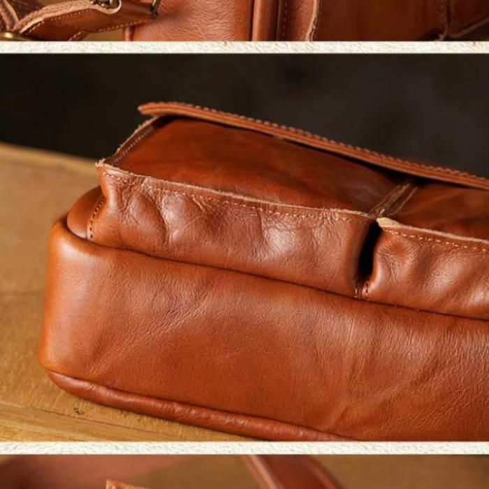 Oliver | Men's Cowhide Leather Crossbody Messenger Travel Bag