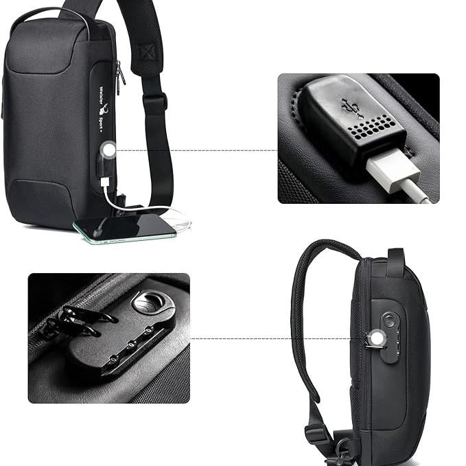 Men's Anti-Theft Large Crossbody Sling Travel Bag