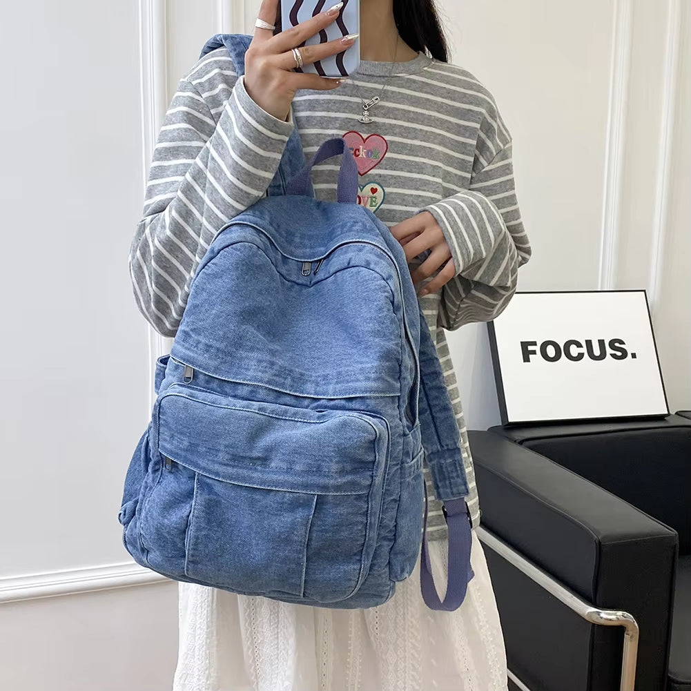 Marla | Women's Large Capacity Vintage Denim Backpack