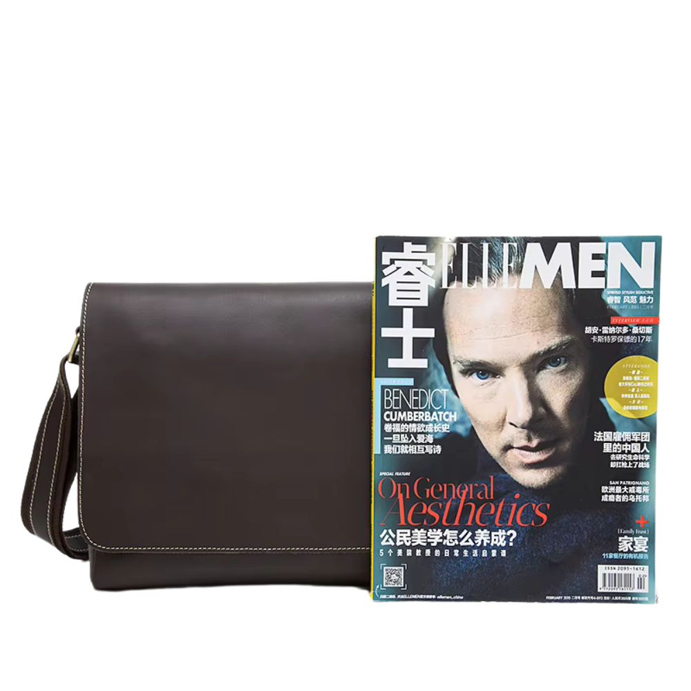 James | Men's Vintage Leather Large Crossbody Messenger Bag