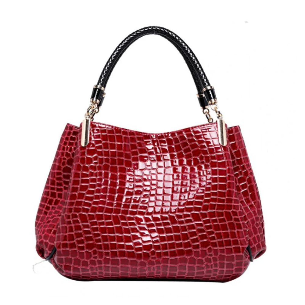 Margaret | Women's Croc-Embossed Leather Shoulder Bag