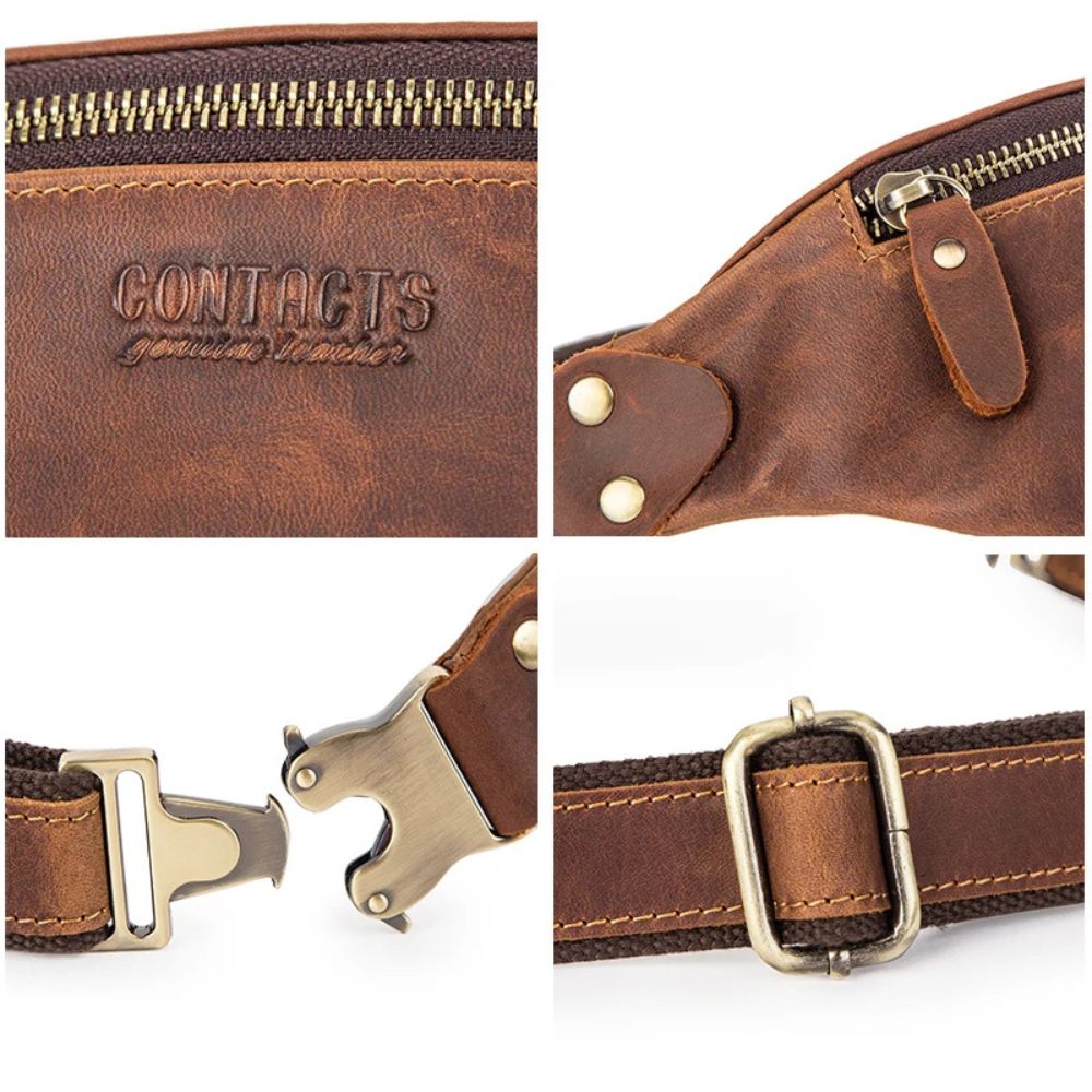 Mason | Men's Crazy Horse Leather Fanny Pack Crossbody Bum Bag