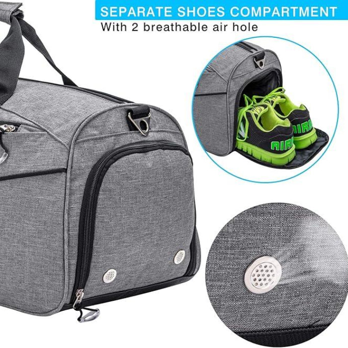 Max | Waterproof Travel Sports Gym Duffle Bag with Shoes Compartment