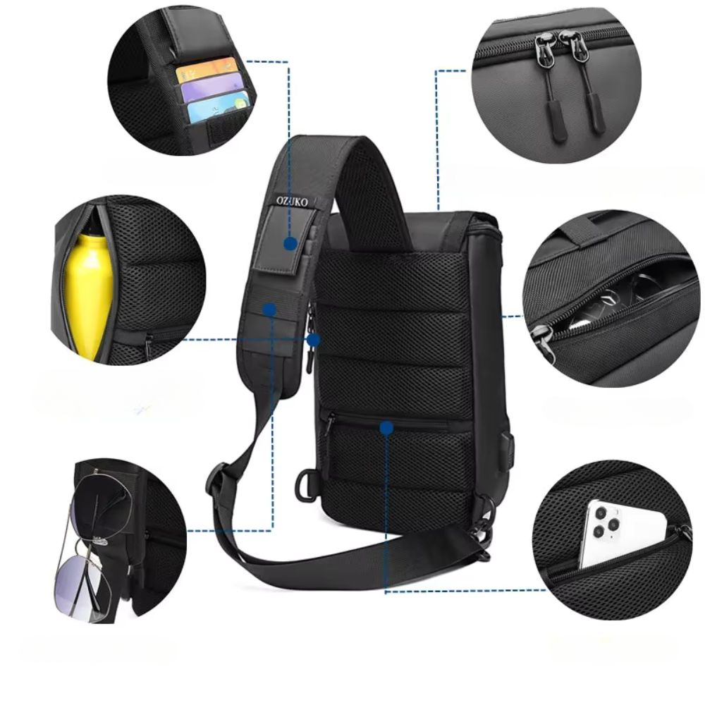 Men's Waterproof Travel Crossbody Bag