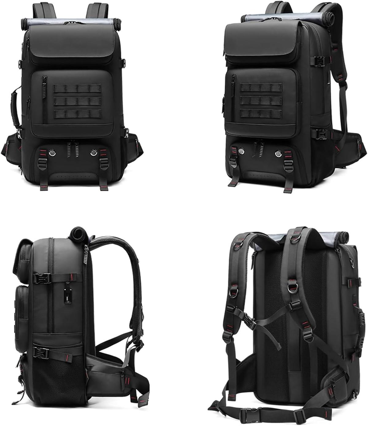 Waterproof 50L Travel Backpack With USB Port & Separate Shoe Area