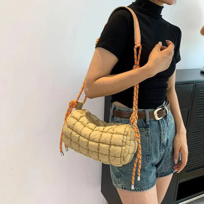 Thea | Women's Quilted Nylon Waterproof Crossbody Messenger Travel Bag