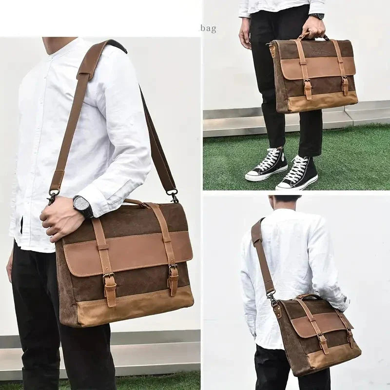 Thomas | Men's Vintage Water-Resistant Canvas Crossbody Messenger Travel Bag