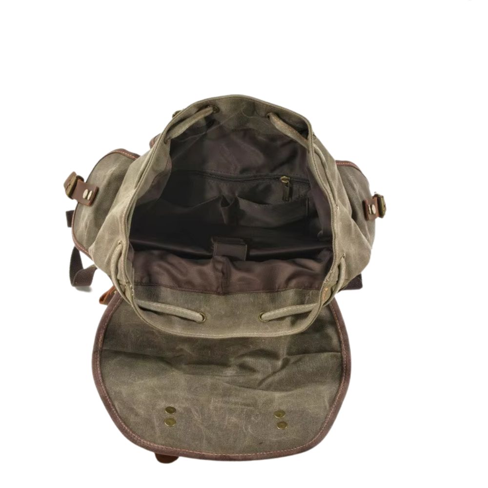 Oliver | Vintage Waxed Canvas Travel Backpack – Waterproof & Durable