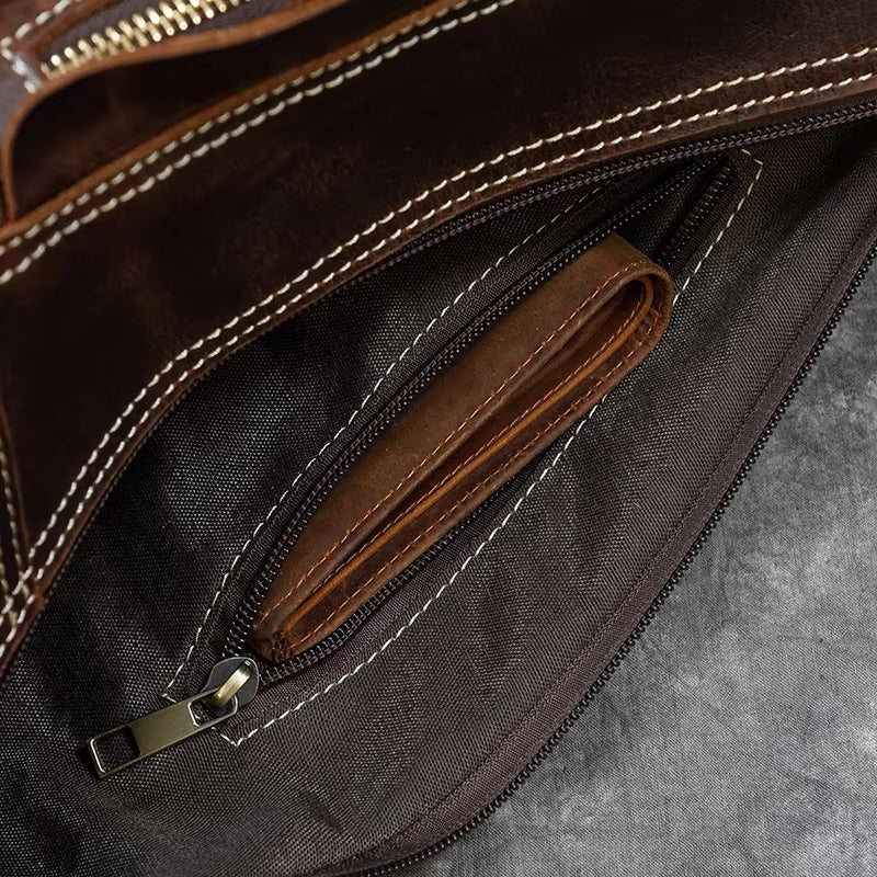 Liam | Men's Retro Crazy Horse Leather Crossbody Sling Travel Bag