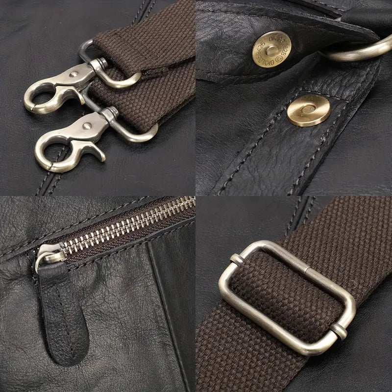 Alexander | Men's Genuine Leather Briefcase Crossbody Messenger Travel Handbag