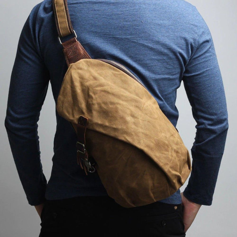 Genesis | Men's Vintage Waxed Canvas Men's Crossbody Bag