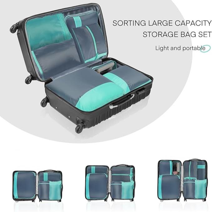 Eva | 7pcs Waterproof Compression Travel Packing Cubes Organiser Set