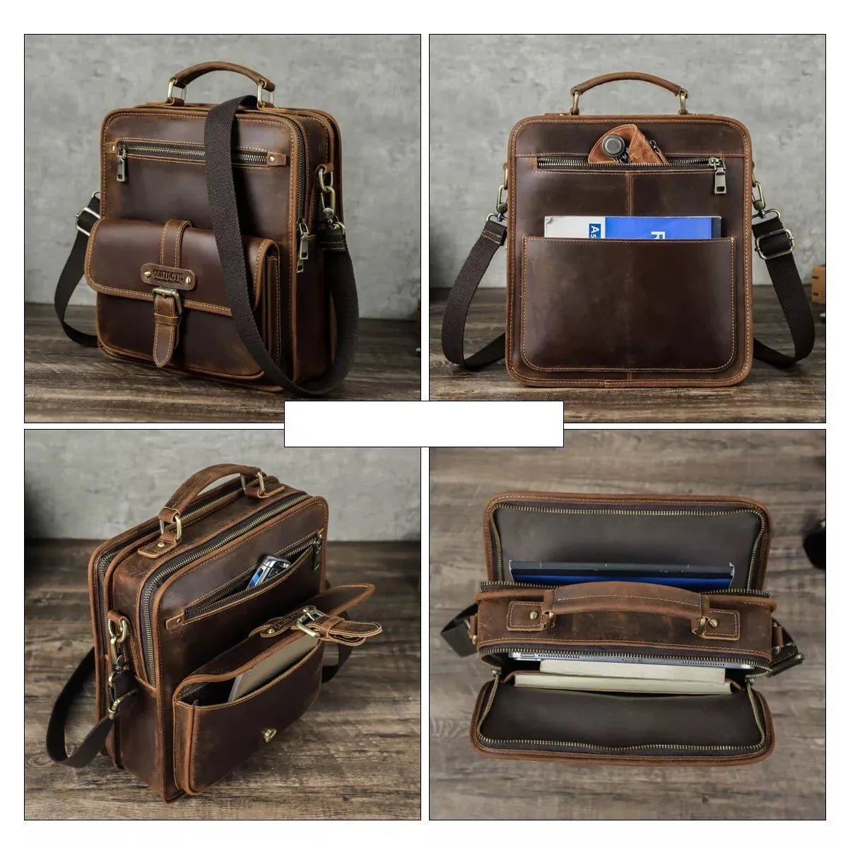 James | Men's Leather Crossbody Messenger Sling Bag