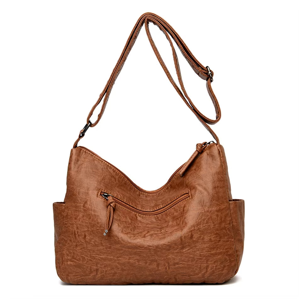 Ezra | Women's Vintage PU Leather Crossbody Messenger Travel Bag