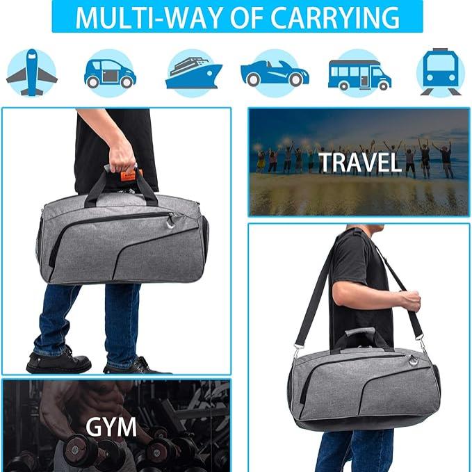 Max | Waterproof Travel Sports Gym Duffle Bag with Shoes Compartment